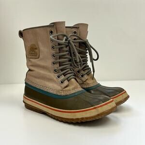 Sorel NL1717 Women's Premium Canvas Duck Boots Felt-Lined Waterproof Rubber - 8